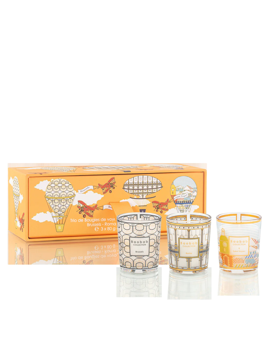 Baobab Collection Duftkerzen TRIO MINI BRUSSELS ROMA SAINT TROPEZ